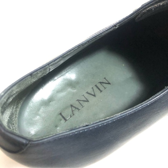 LANVIN Navy Blue Leather Derby